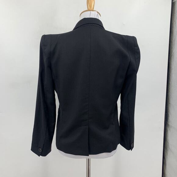 Boy. by Band of Outsiders Blazer Womens 2 Black Wool Padded Shoulder One Button - Picture 3 of 14